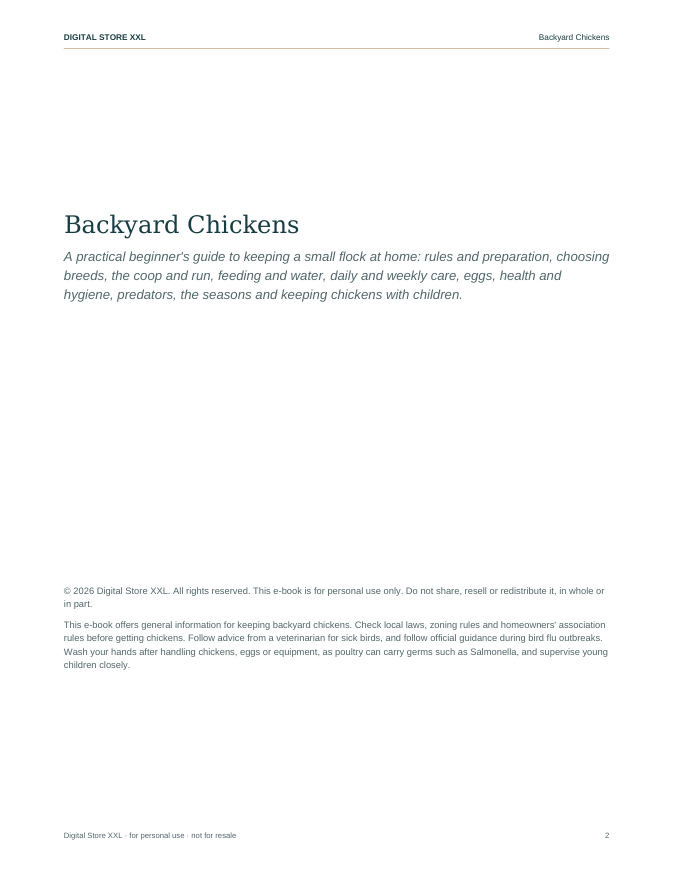 Backyard Chickens — sample page 2