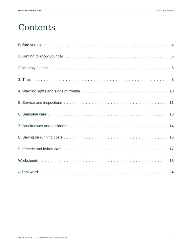 Car Care Basics — sample page 3