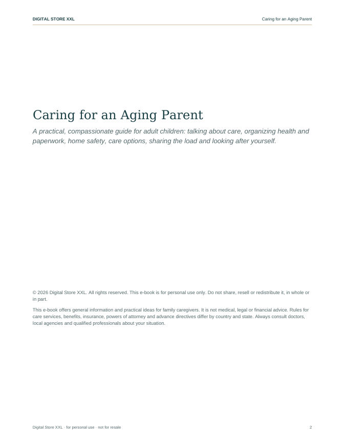 Caring for an Aging Parent — sample page 2