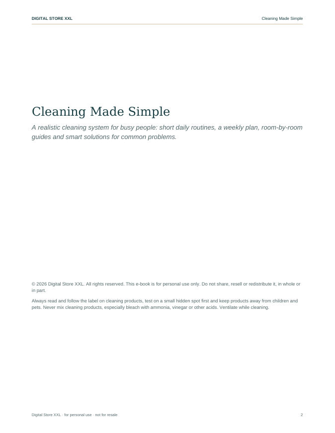 Cleaning Made Simple — sample page 2
