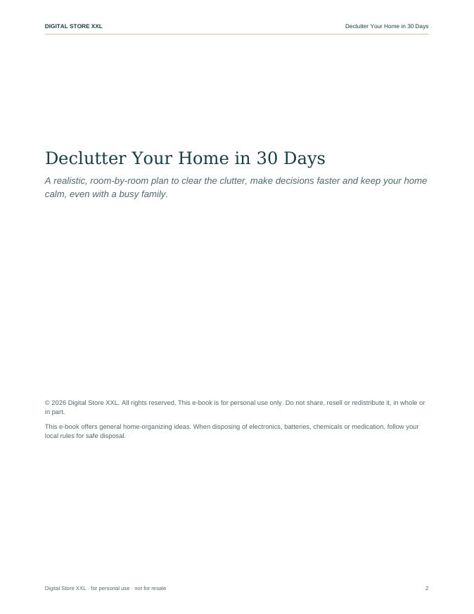 Declutter Your Home in 30 Days — sample page 2
