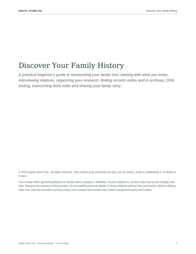 Discover Your Family History — sample page 2