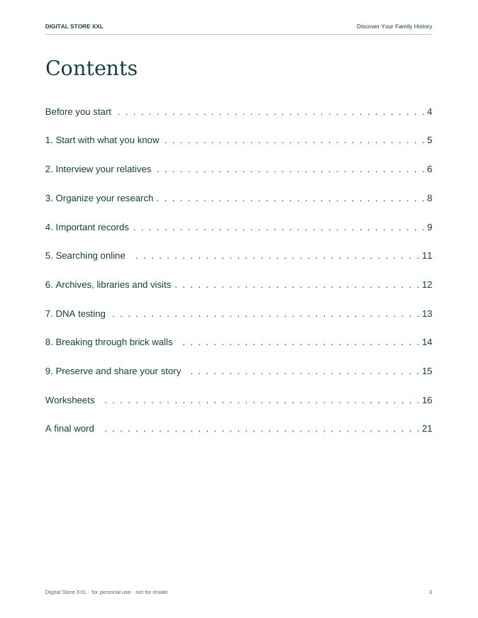 Discover Your Family History — sample page 3