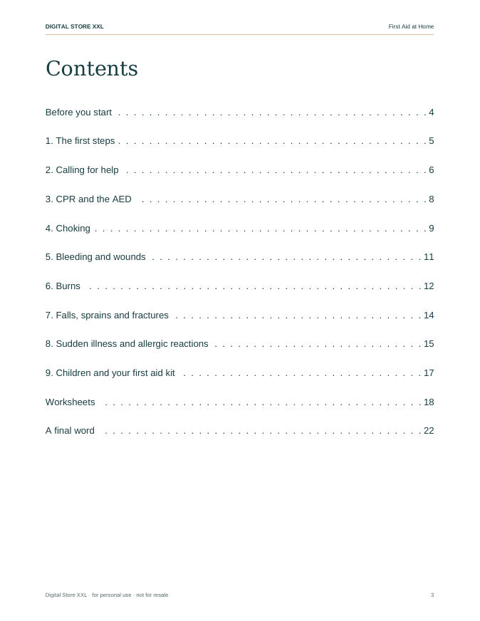 First Aid at Home — sample page 3