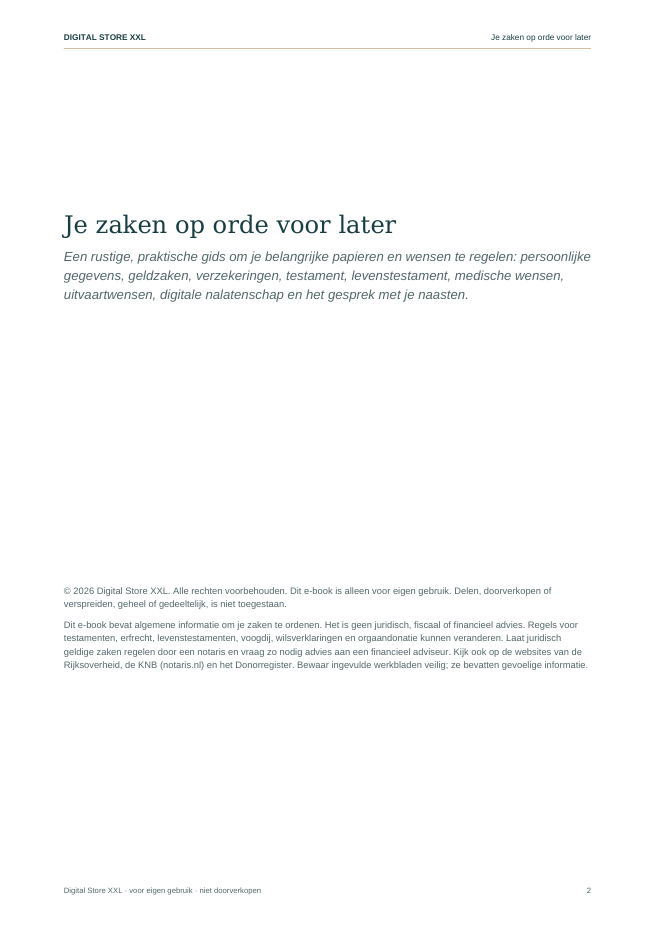 Je zaken op orde voor later — voorbeeldpagina 2