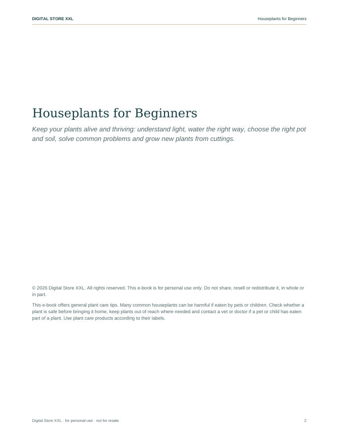 Houseplants for Beginners — sample page 2