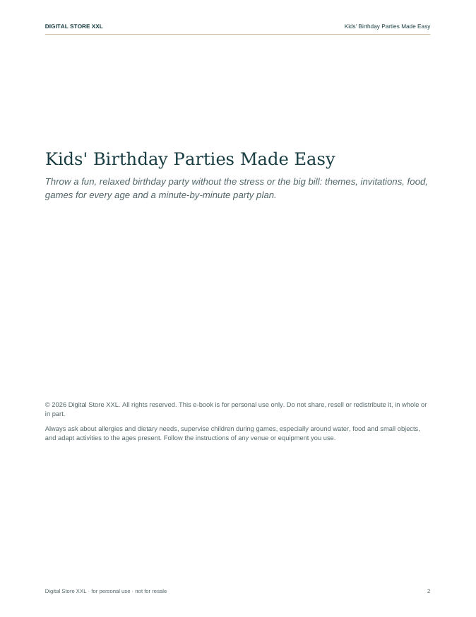 Kids' Birthday Parties Made Easy — sample page 2