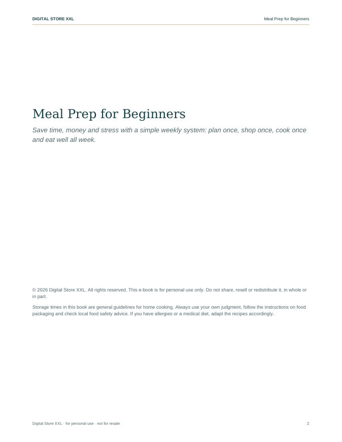 Meal Prep for Beginners — sample page 2