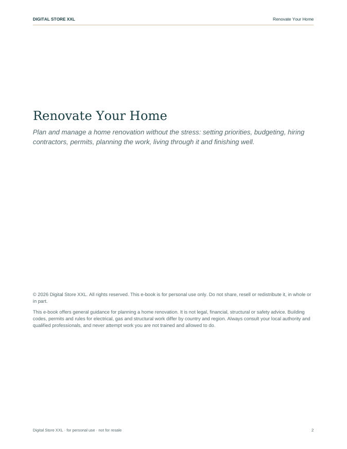Renovate Your Home — sample page 2