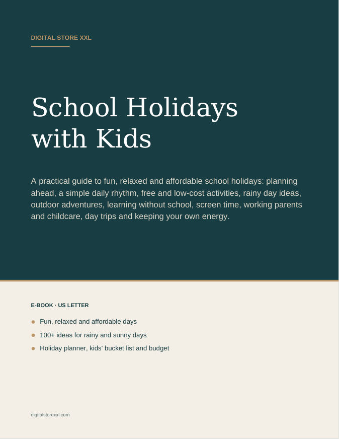 School Holidays with Kids — sample page 1