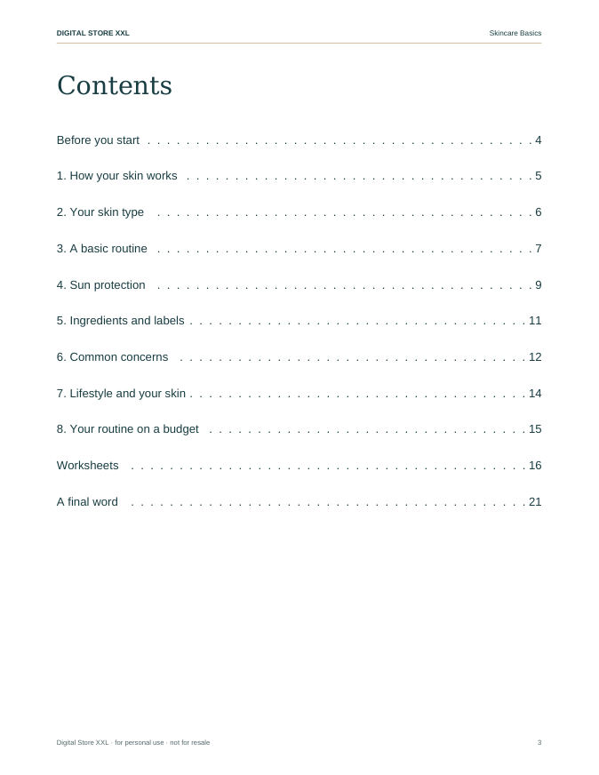 Skincare Basics — sample page 3