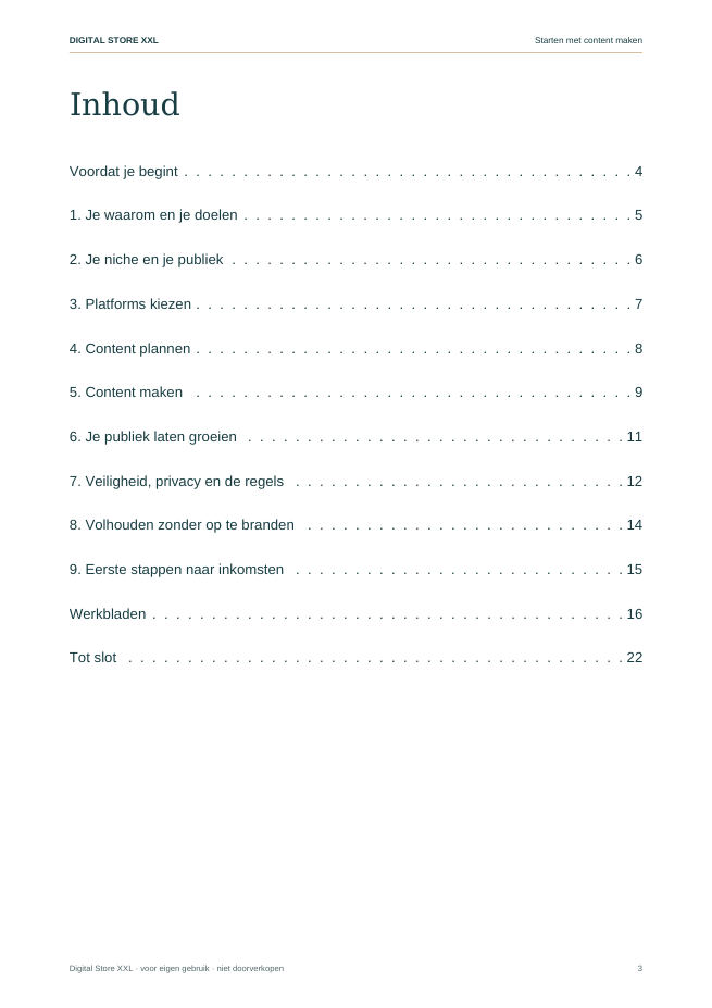 Starten met content maken — voorbeeldpagina 3