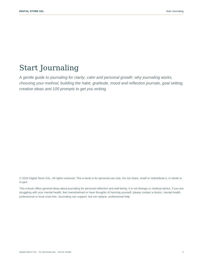 Start Journaling — sample page 2