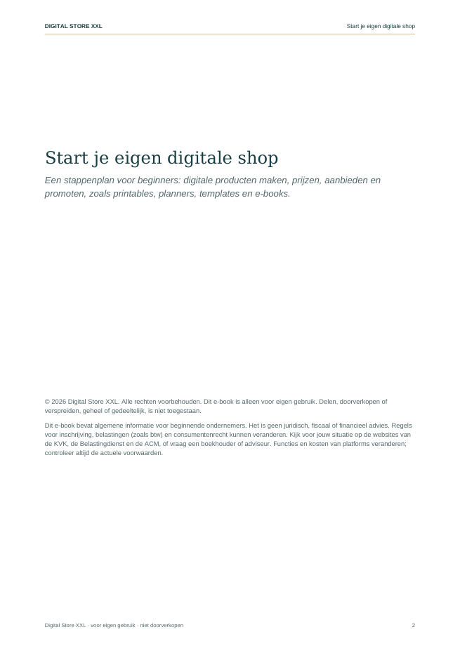 Start je eigen digitale shop — voorbeeldpagina 2