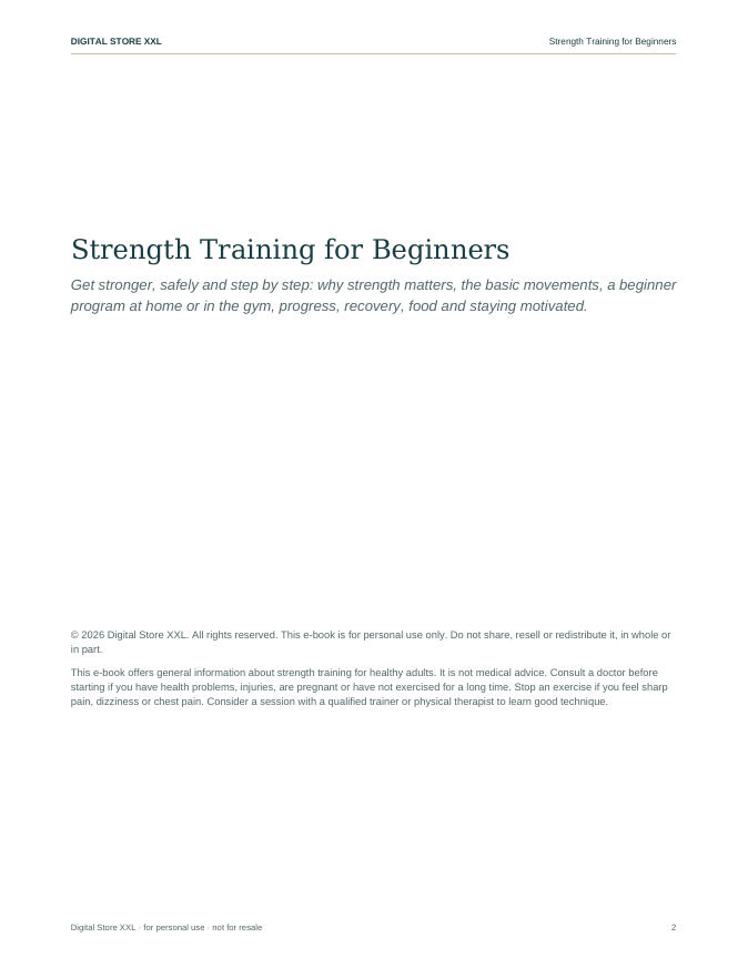 Strength Training for Beginners — sample page 2