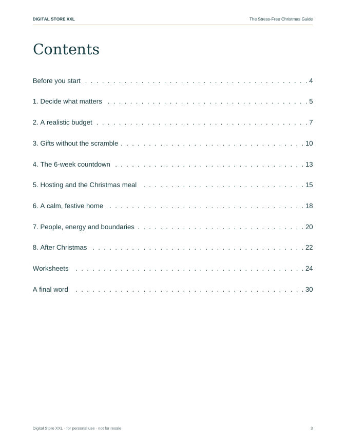 The Stress-Free Christmas Guide — sample page 3
