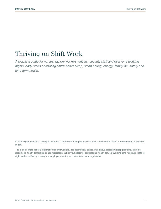 Thriving on Shift Work — sample page 2