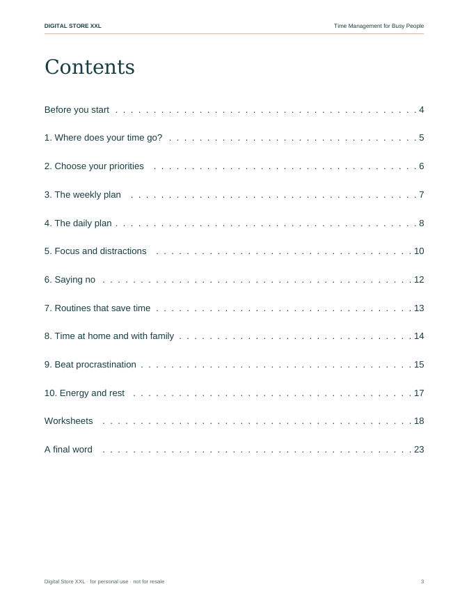 Time Management for Busy People — sample page 3