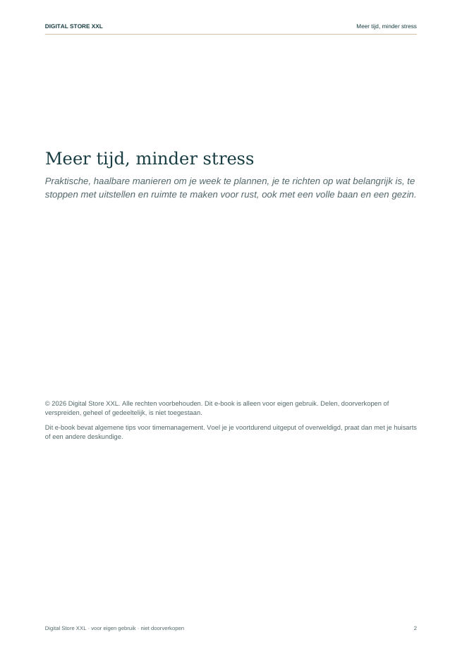 Meer tijd, minder stress — voorbeeldpagina 2