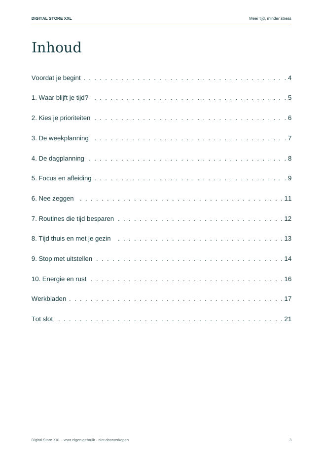 Meer tijd, minder stress — voorbeeldpagina 3