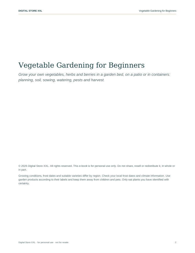 Vegetable Gardening for Beginners — sample page 2