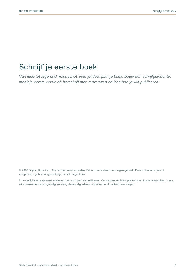 Schrijf je eerste boek — voorbeeldpagina 2